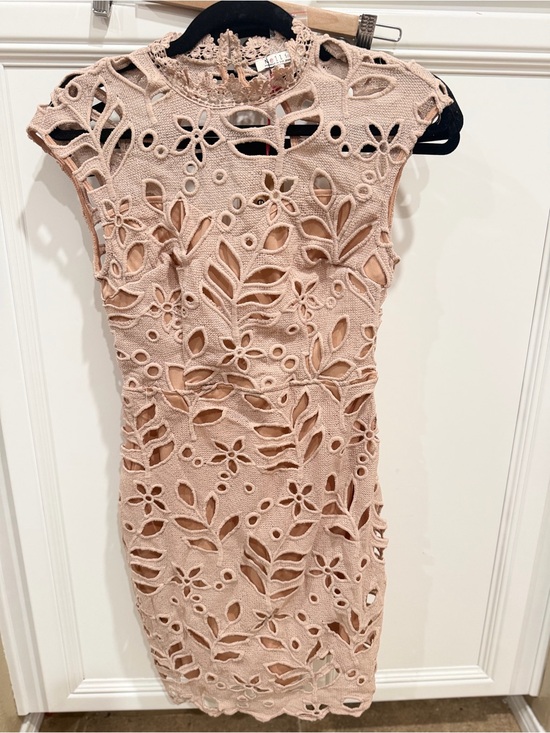 Nellis Dresses & Skirts - Sleeveless Blush Lace Cutout Mini Dress